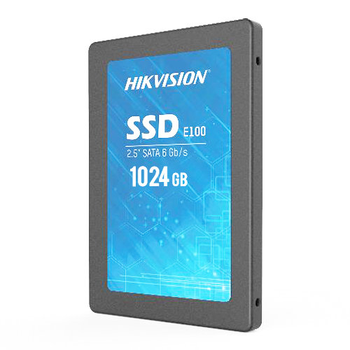Disque dur Hikvision SSD 2.5" Capacité 1024GB Interface SATA III Vitesse d'écriture jusqu'à 500 MB/s Longue durée de vie Idéal pour la vidéosurveillance